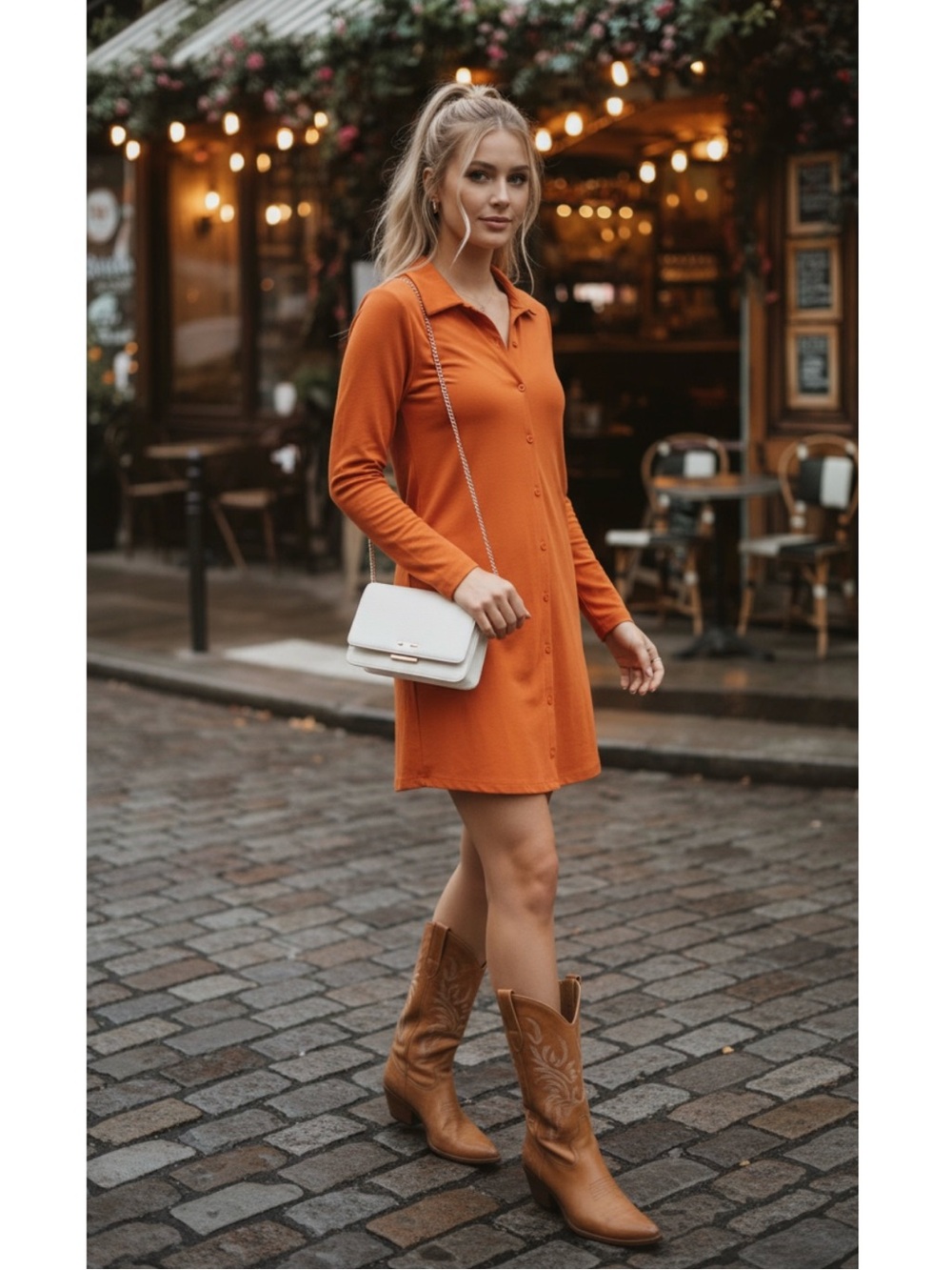 Abercrombie & Fitch Orange Button Down Long Sleeve Shirt Dress Small